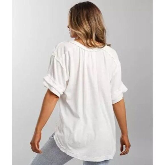 NWOT Free People Heritage Henley, Medium, White, OB1281381 - Picture 2 of 14